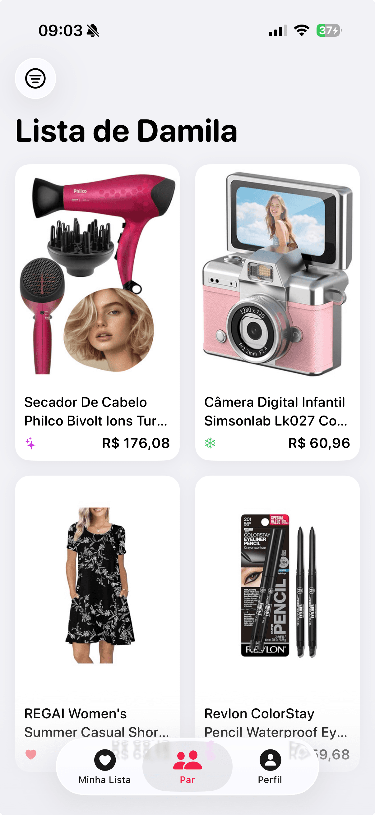 Partner's wishlist